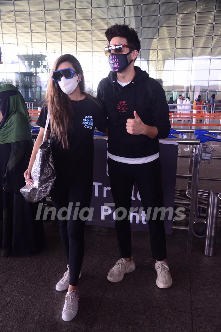 Aparshakti Khurrana and wife snapped at airport