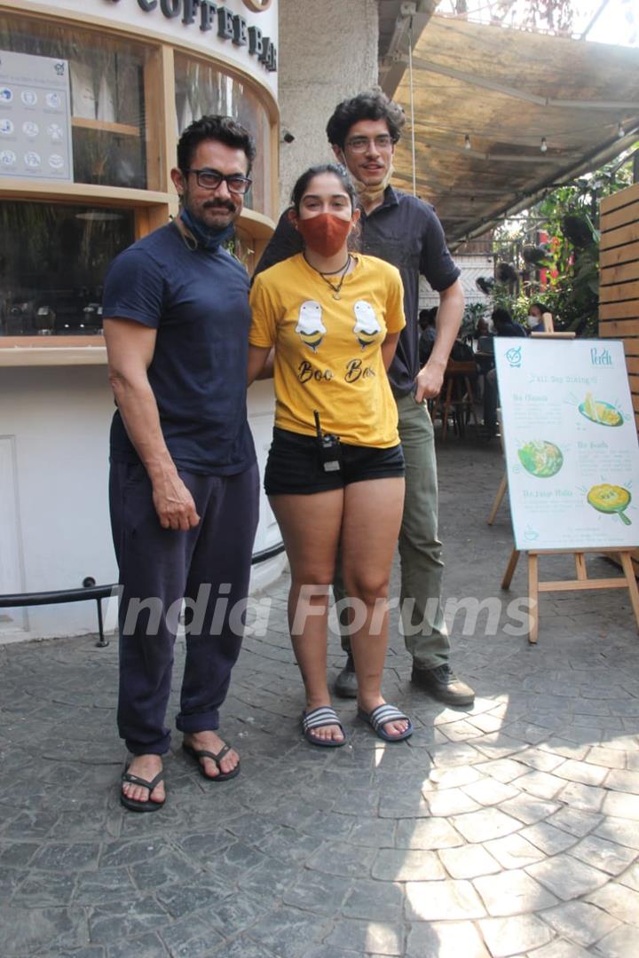 Aamir Khan and daughter Ira Khan snapped at Bandra