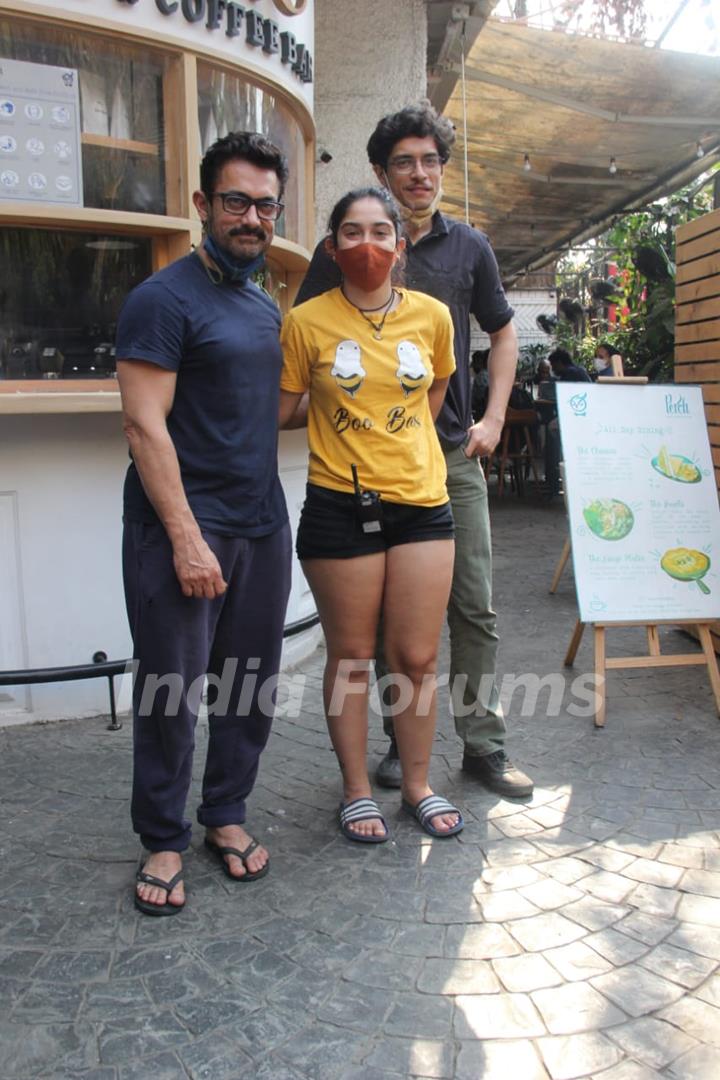 Aamir Khan and daughter Ira Khan snapped at Bandra