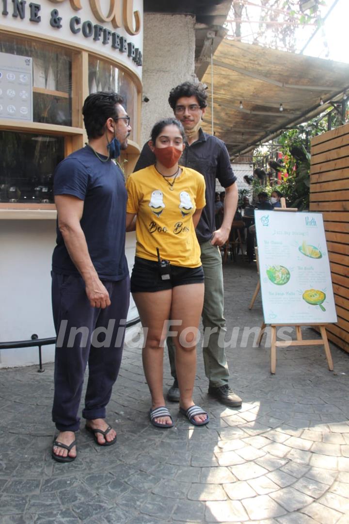 Aamir Khan and daughter Ira Khan snapped at Bandra