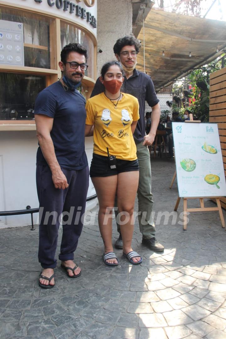 Aamir Khan and daughter Ira Khan snapped at Bandra