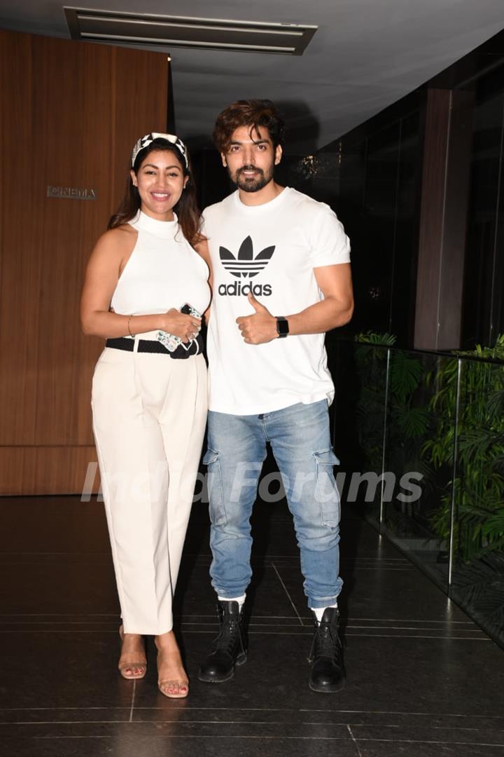 Gurmeet Choudhary and Debina Choudhary at the special screening of 'The Wife'