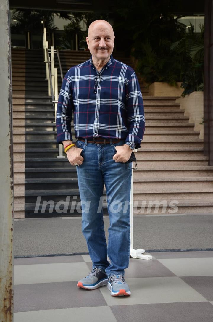 Anupam Kher snapped at NM college, Mumbai!