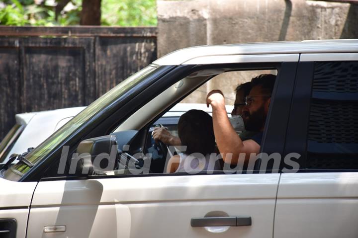 Saif Ali Khan and Taimur Ali Khan spotted in Bandra...