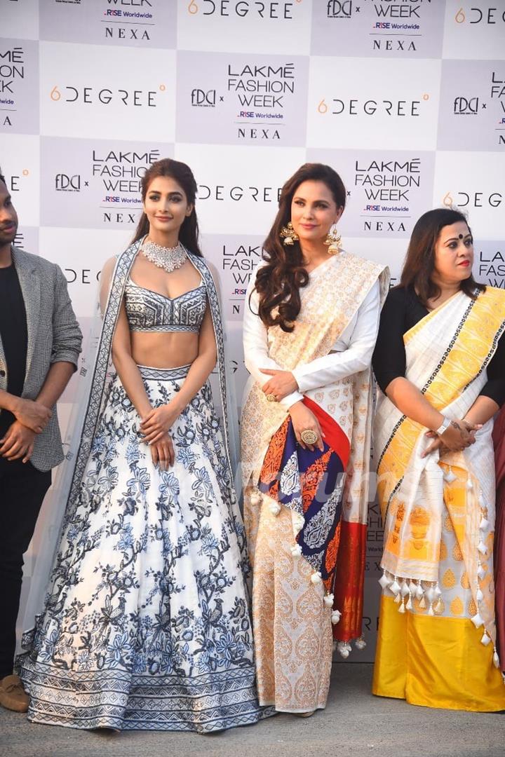 Pooja Hegde and Lara Dutta at Lakme Fashion Week 2021