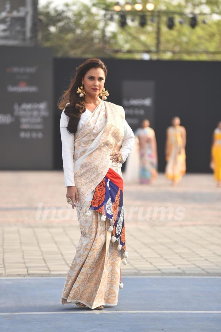 Lara Dutta at Lakme Fashion Week 2021