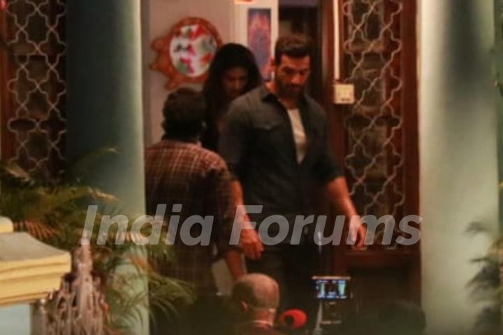 John Abraham and Disha Patani spotted at the sets of Ek Villain 2 in Bandra