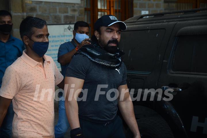 Actor Ajaz Khan for medical examination after his arrest in drug case, Mumbai