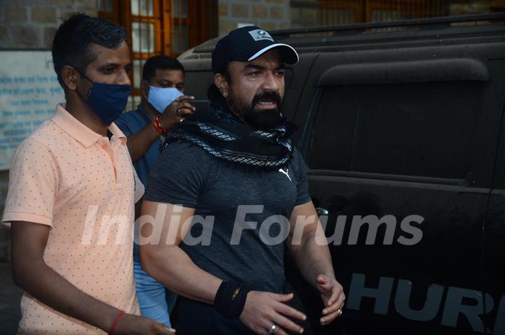 Actor Ajaz Khan for medical examination after his arrest in drug case, Mumbai