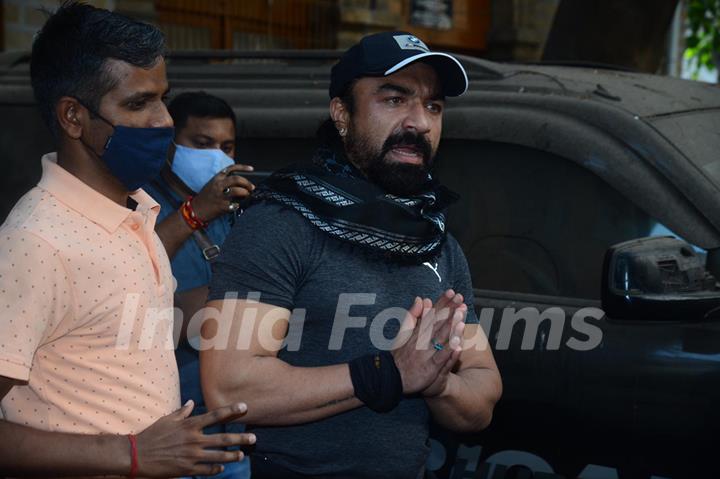 Actor Ajaz Khan for medical examination after his arrest in drug case, Mumbai