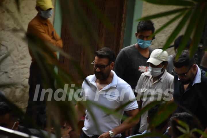 Ajay Devgn snapped at a shoot location in Bandra