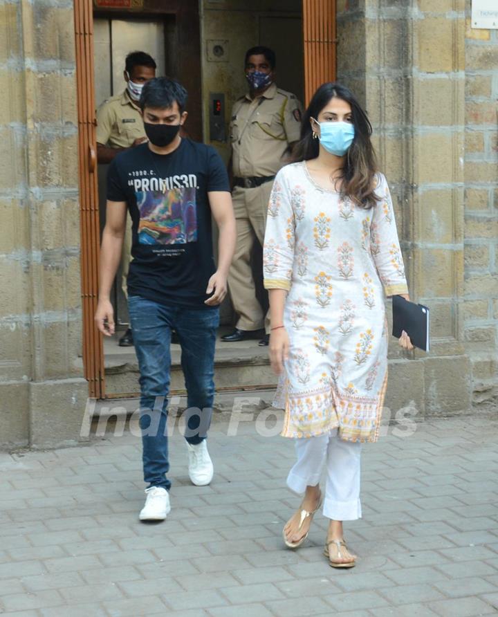 Rhea Chakraborty and brother Showik snapped at NCB office