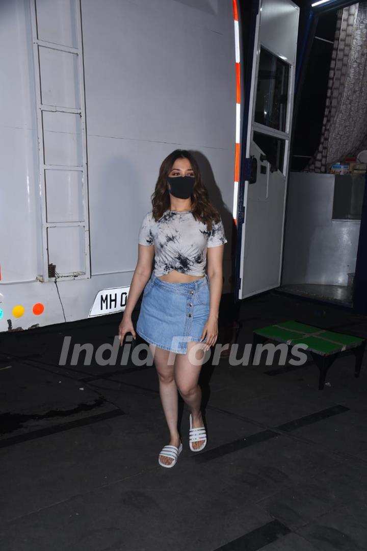 Tamannaah Bhatia snapped after a shoot in Andheri