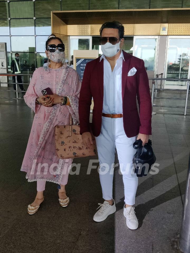 Govinda departs for Kolkata with his wife Sunita Ahuja 