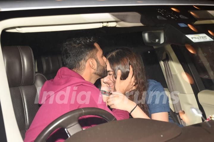 Rahul Vaidya with beau Disha Parmar snapped at Mumbai Airport