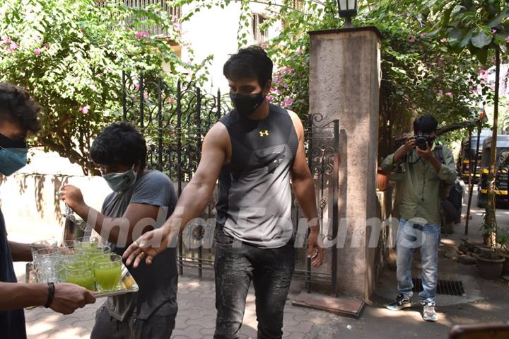 Sonu Sood snapped outside his residence