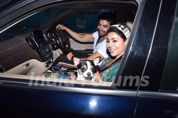 Gurmeet Choudhary snapped with his wife Debina Bonnerjee in Andheri