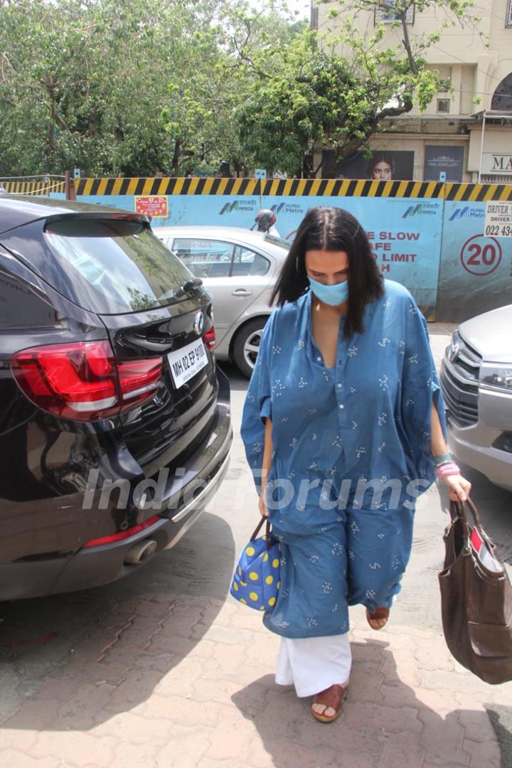 Neha Dhupia snapped visiting Surya Hospital, Santacruz