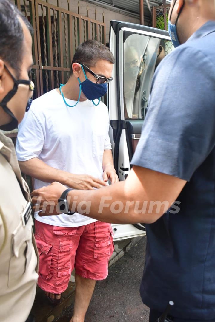 Aamir Khan spotted at a dubbing studio 