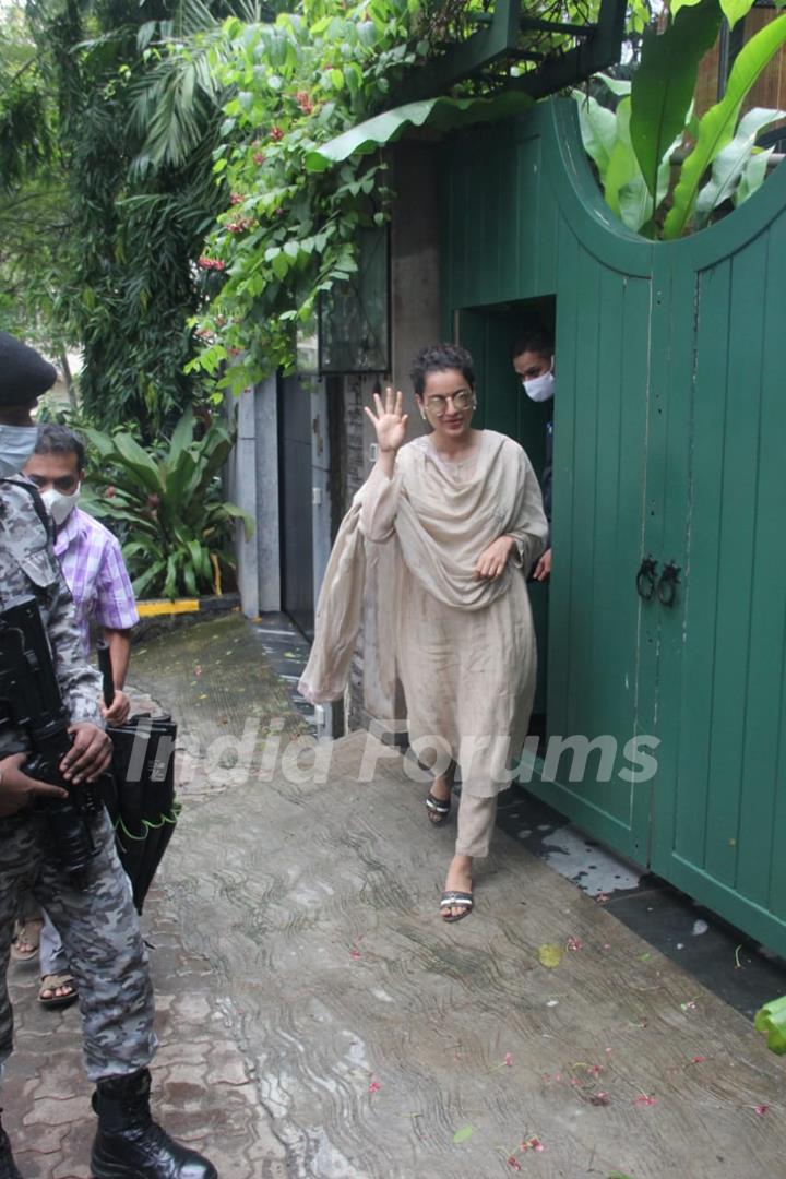 Kangana Ranaut snapped planting trees outside her office!