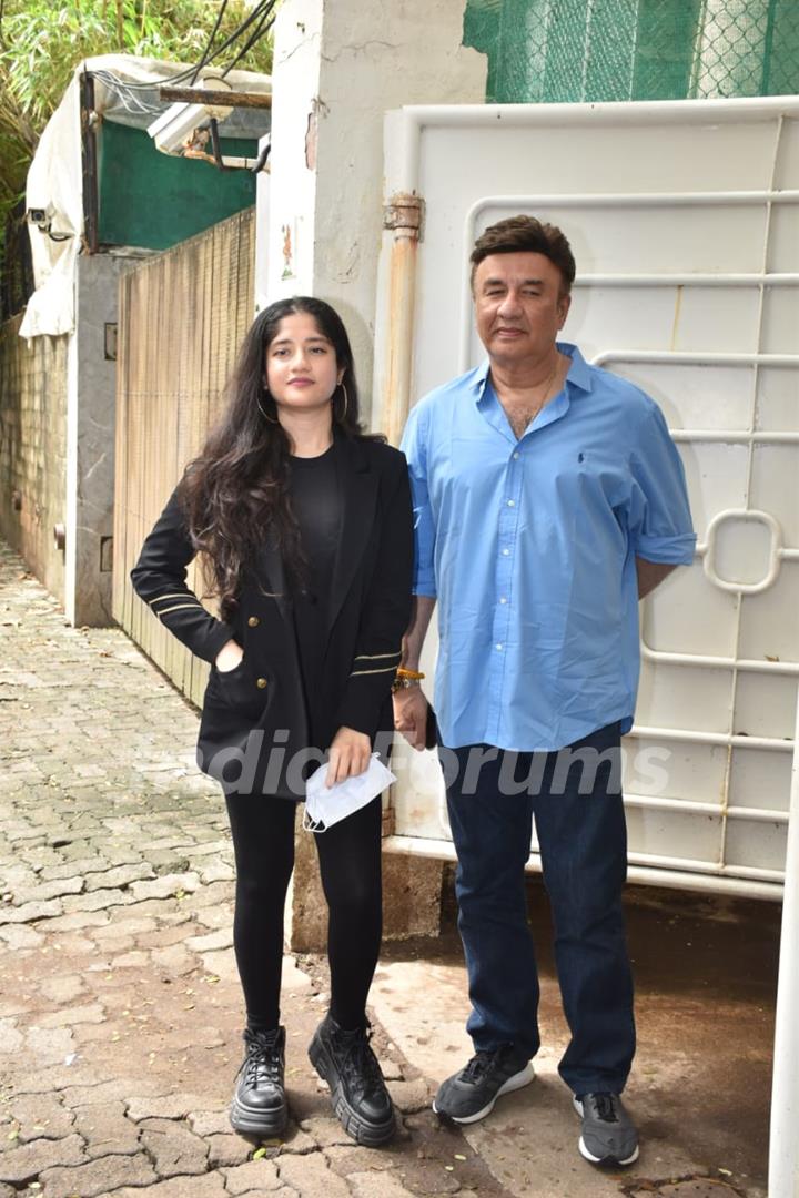 Anu Malik snapped with his daughter at Sunny Super Sound