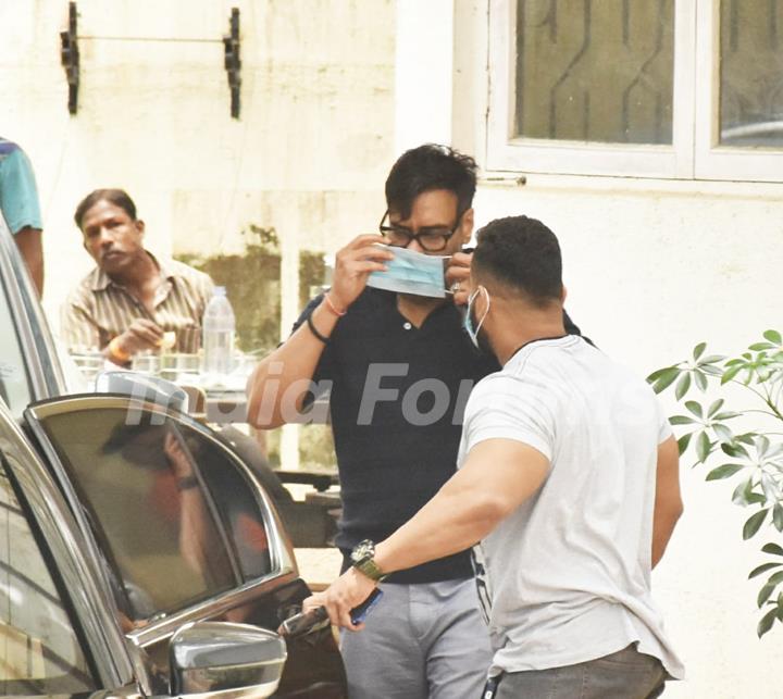 Ajay Devgn snapped at a dubbing studio in Juhu