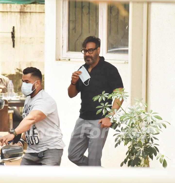 Ajay Devgn snapped at a dubbing studio in Juhu