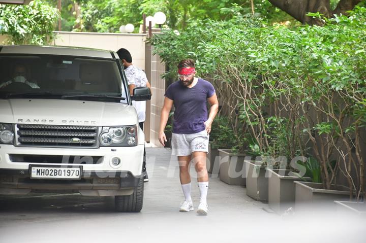 Saif Ali Khan snapped outside a gym 