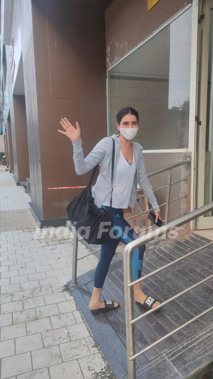 Karishma Tanna snapped outside gym