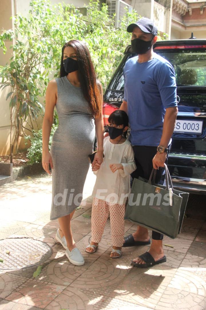 Geeta Basra and Harbhajan Singh snapped visiting the clinic for health check-up