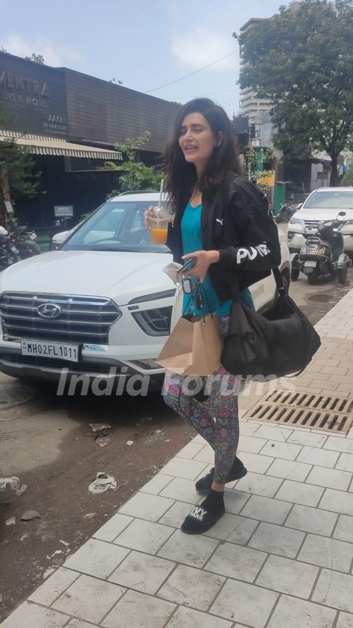 Karishma Tanna snapped outside gym