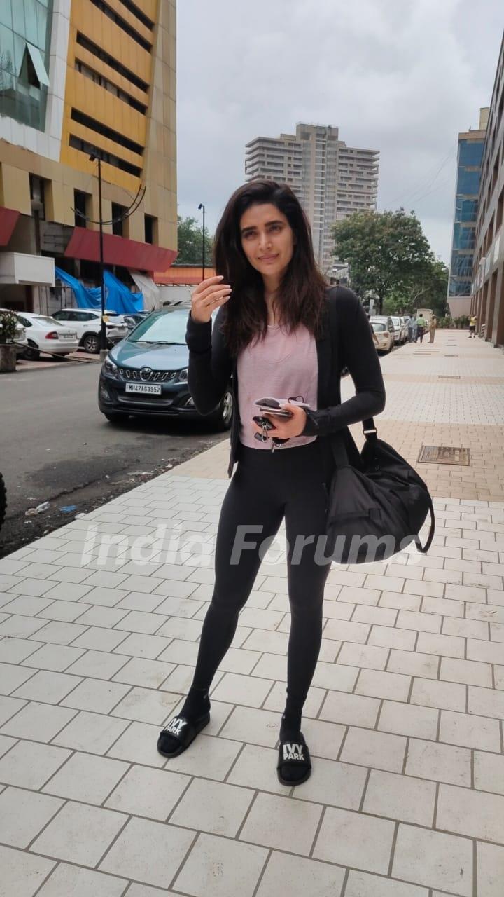 Karishma Tanna snapped outside gym