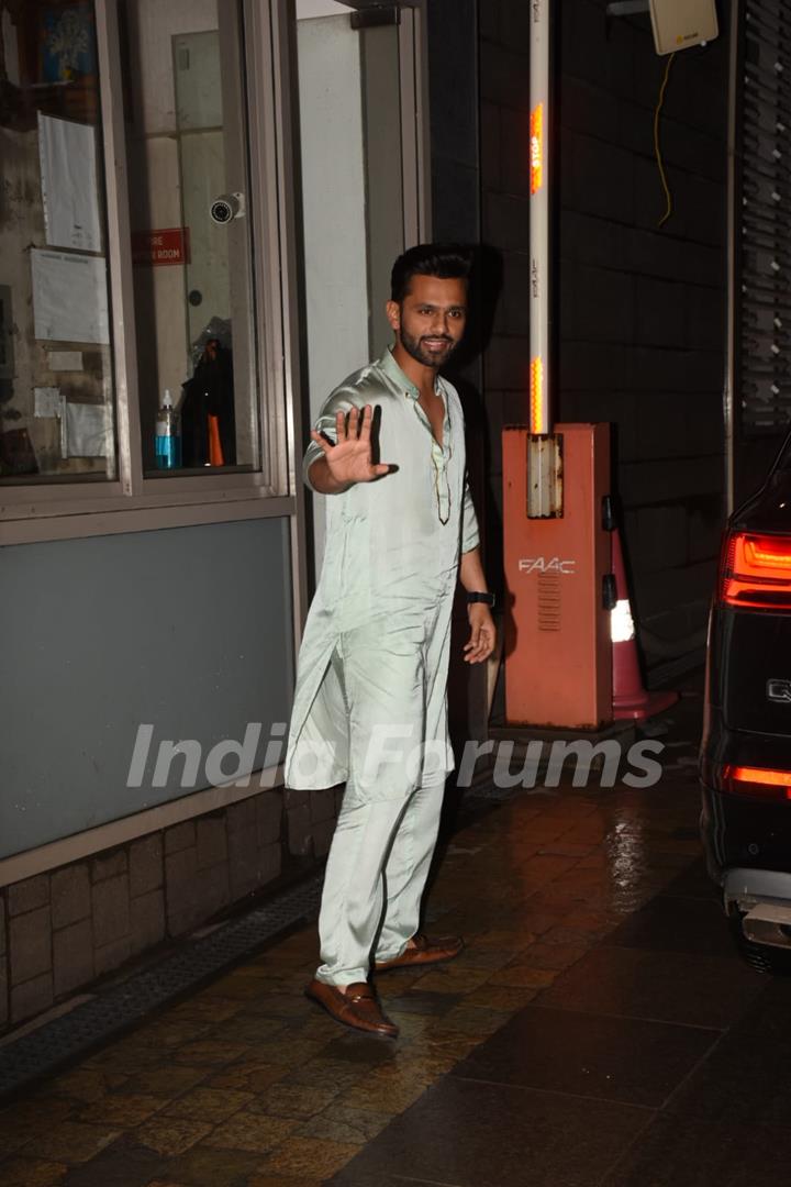 Rahul Vaidya snapped outside his residence