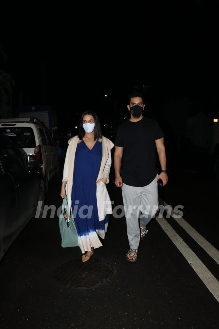 Neha Dhupia and Angad Bedi snapped in Bandra