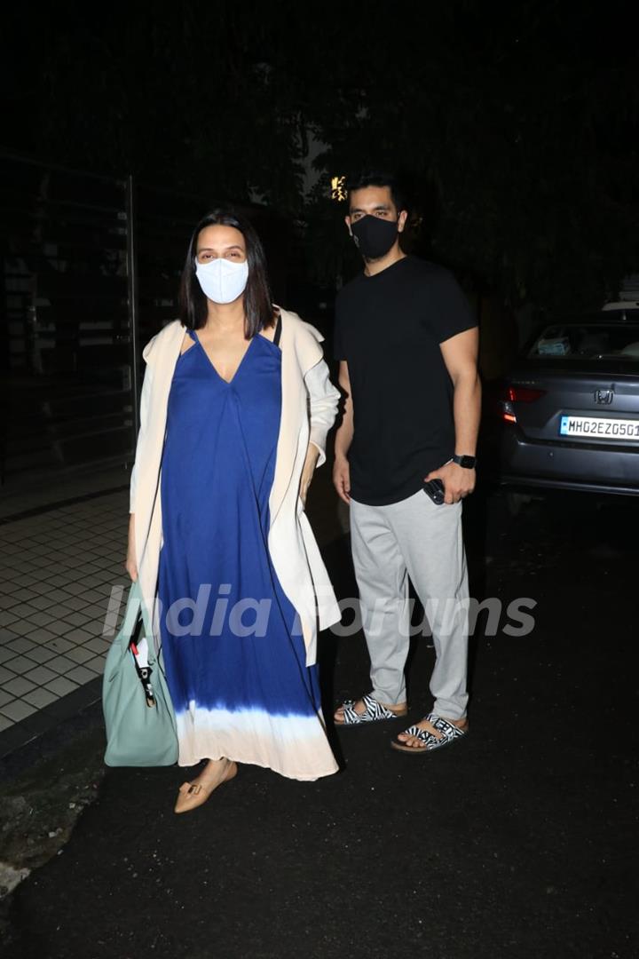 Neha Dhupia and Angad Bedi snapped in Bandra