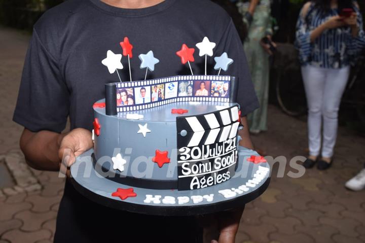 Sonu Sood greets his fans as they gather to celebrate his birthday