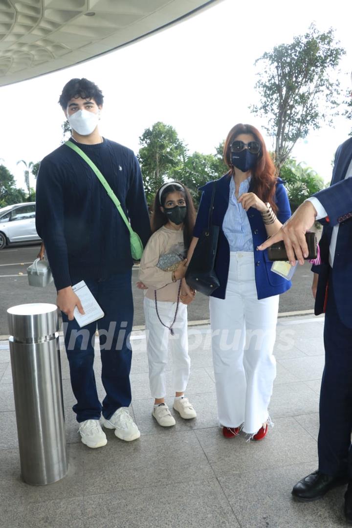 Twinkle Khanna and Aarav snapped at airport