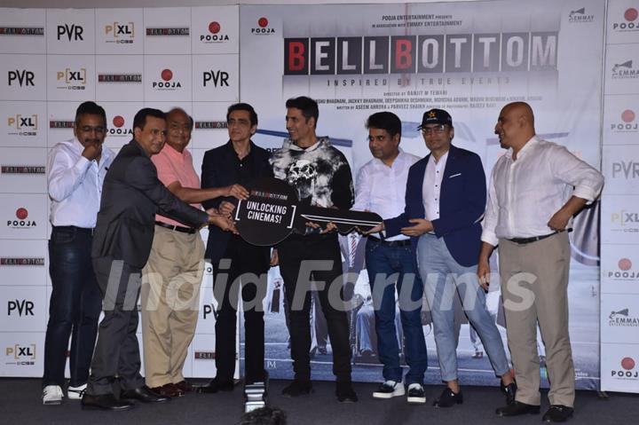 Bell Bottom team at trailer launch in Delhi