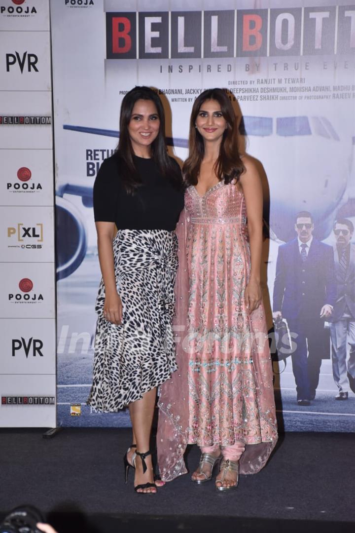 Lara Dutta and Vaani Kapoor at Bell Bottom trailer launch in Delhi