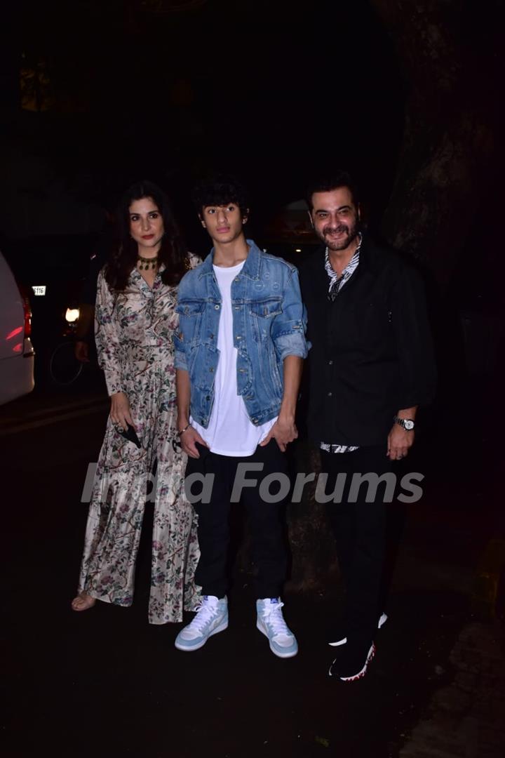 Sanjay Kapoor and his family at Rhea Kapoor and Karan Boolani's wedding party