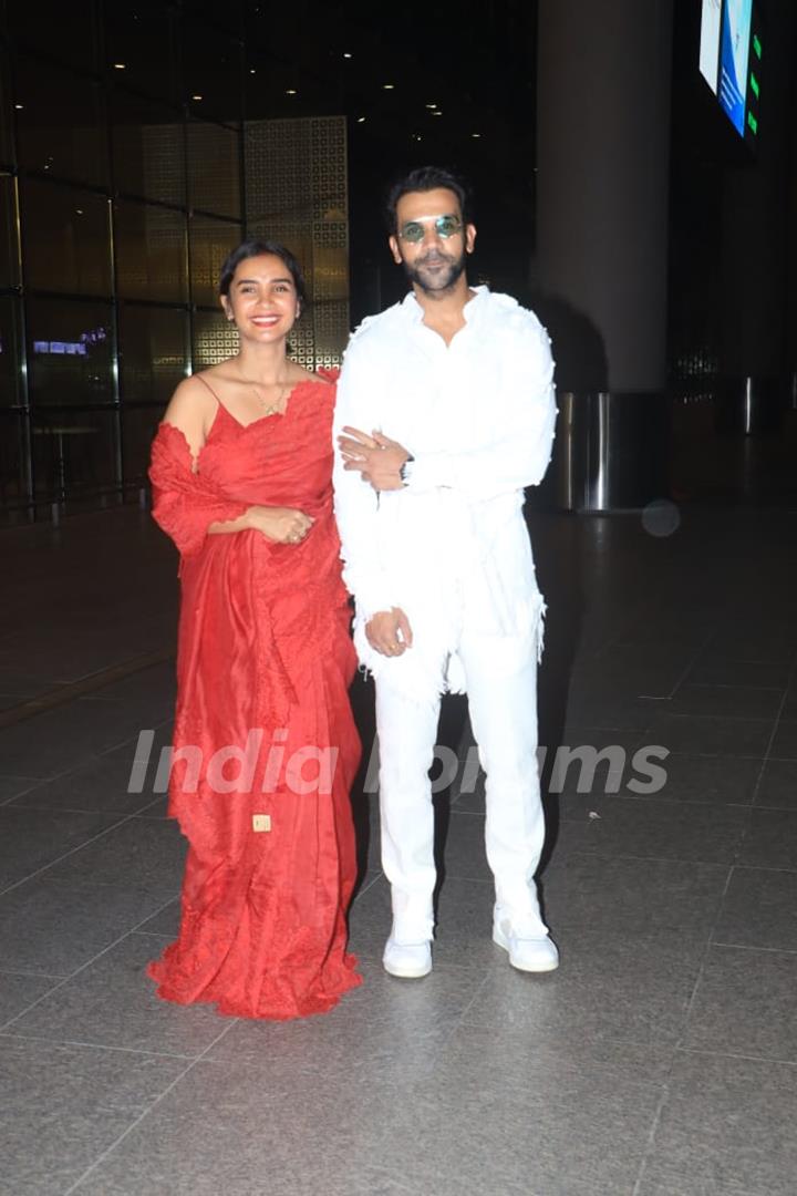 Newlyweds Rajkummar Rao and Patralekhaa spotted at the airport