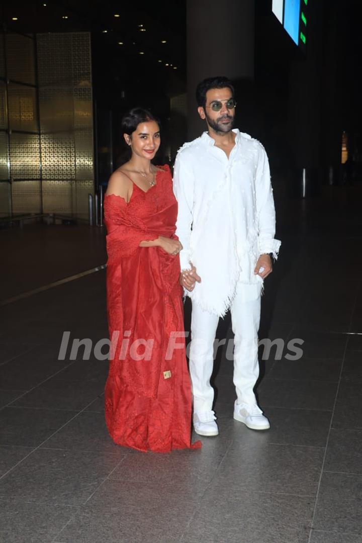 Newlyweds Rajkummar Rao and Patralekhaa spotted at the airport