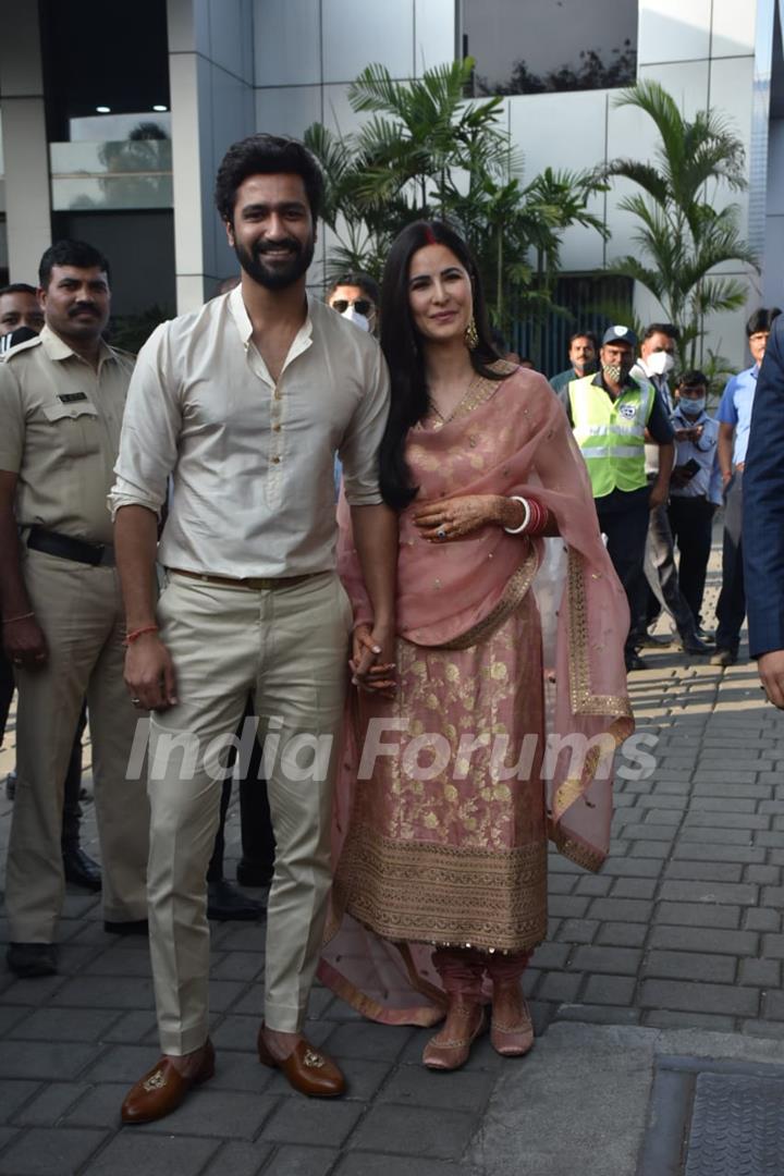 Vicky Kaushal and Katrina Kaif first public appearance as married couple