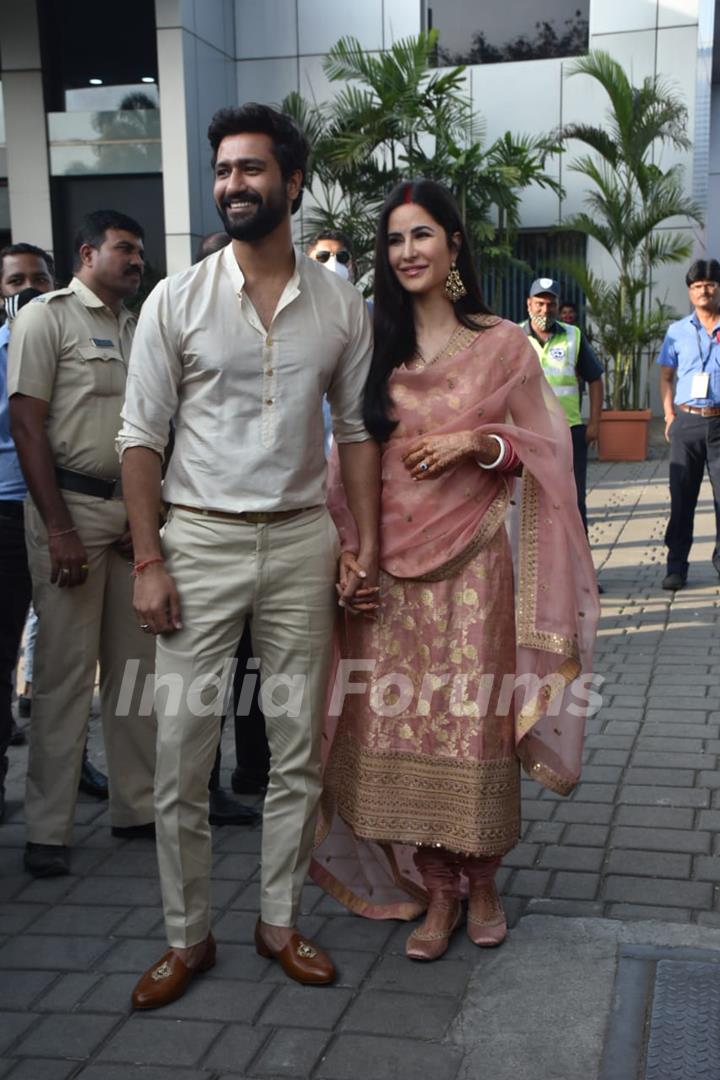 Vicky Kaushal and Katrina Kaif first public appearance as married couple