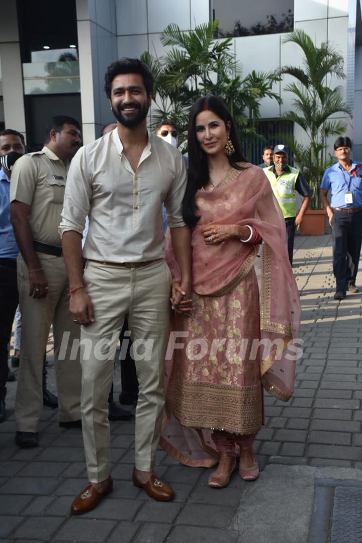 Vicky Kaushal and Katrina Kaif first public appearance as married couple