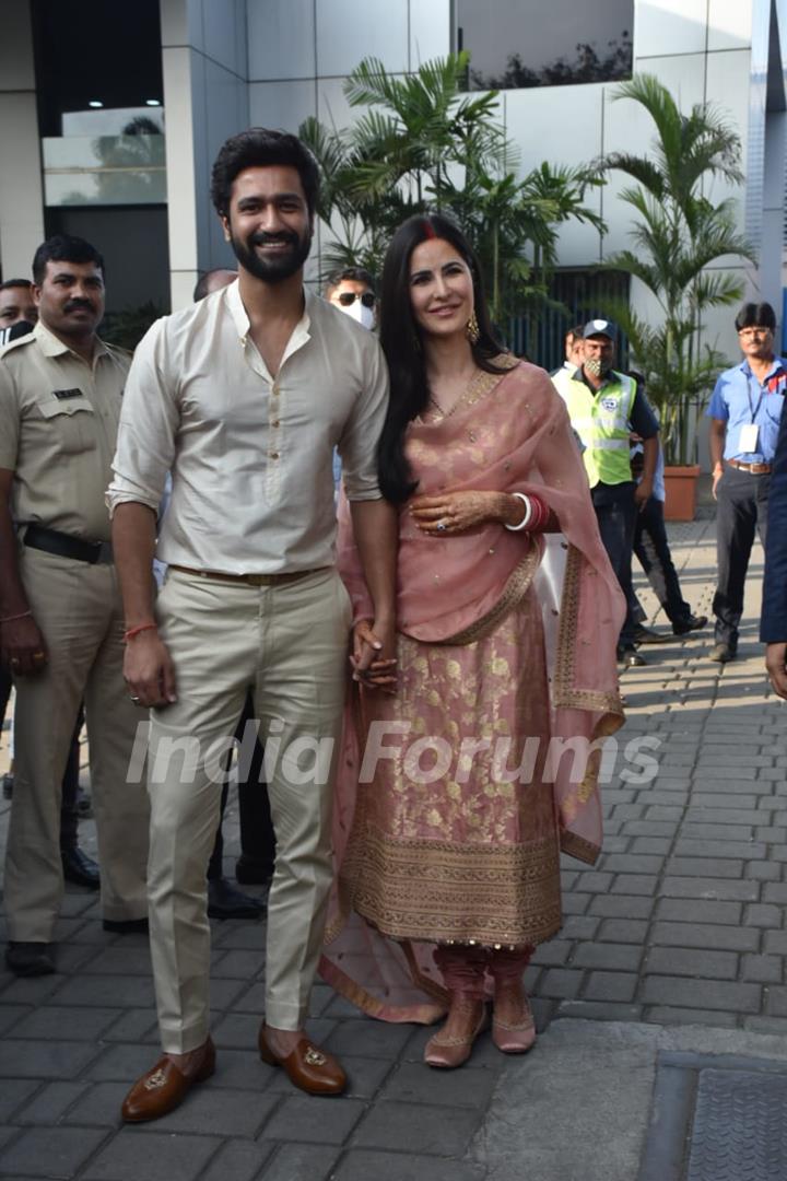 Vicky Kaushal and Katrina Kaif first public appearance as married couple