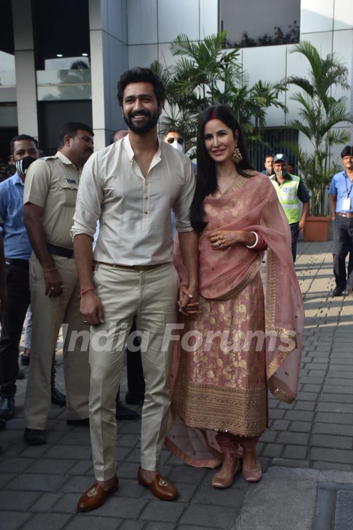 Vicky Kaushal and Katrina Kaif first public appearance as married couple