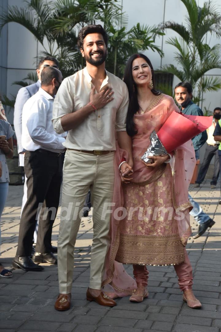 Vicky Kaushal and Katrina Kaif first public appearance as married couple