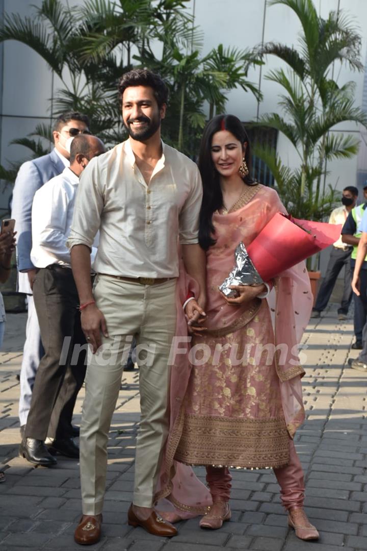 Vicky Kaushal and Katrina Kaif first public appearance as married couple