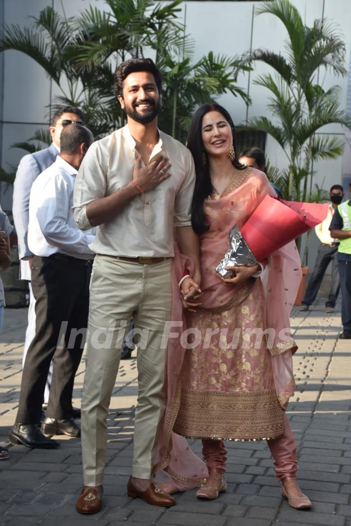 Vicky Kaushal and Katrina Kaif first public appearance as married couple